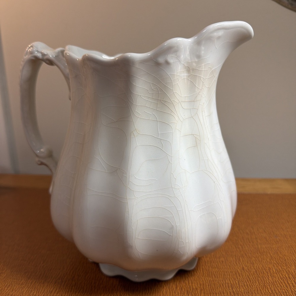 Antique Royal Ironstone China Johnson Bros. England Pitcher 8.25" Crazing